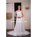 Hot selling high quality lace with big flower cystal stone mermaid grown bridal's wedding dress.